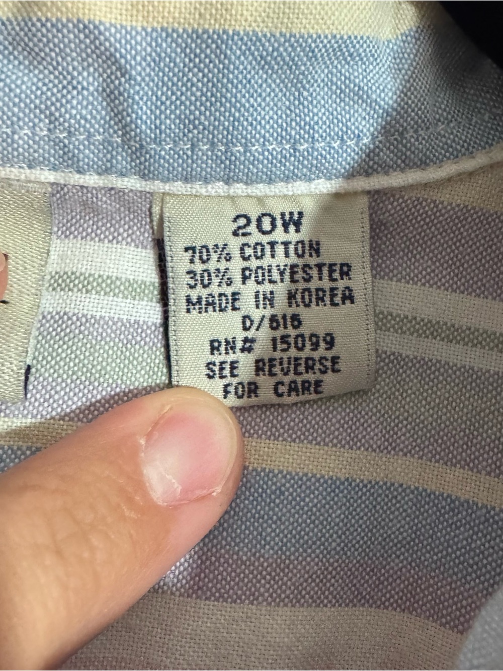Vintage Classic Elements Pastel Stripe Button Up Shirt Womens 20W - Picture 5 of 6